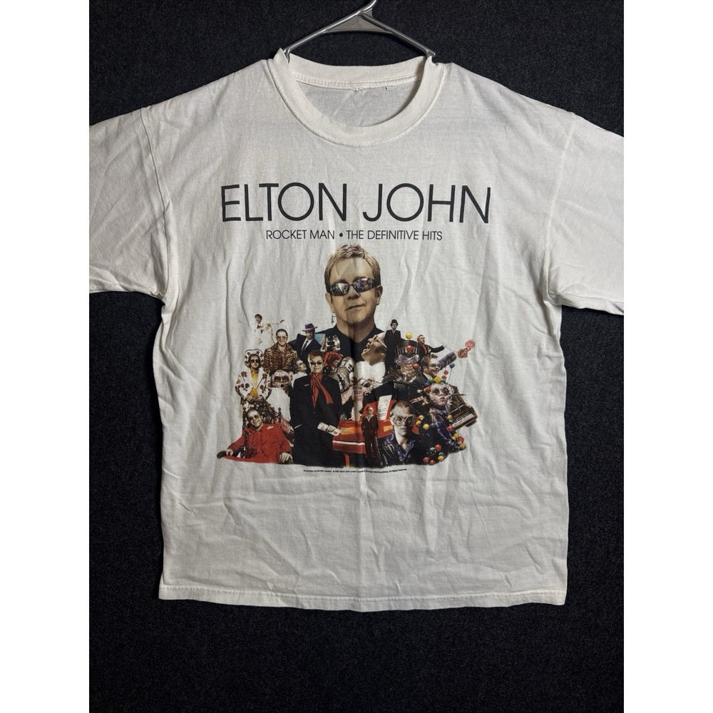 Elton John Official Merch Rocket Man 2008 Concert Music Shirt Large Cut Tag